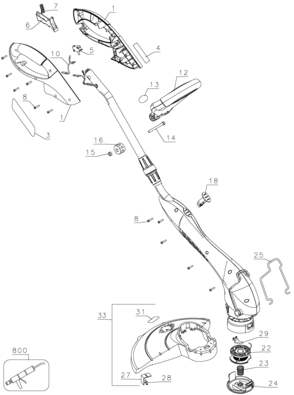 Page A Diagram and Parts List for ST7200 1 Black and Decker Trimmer